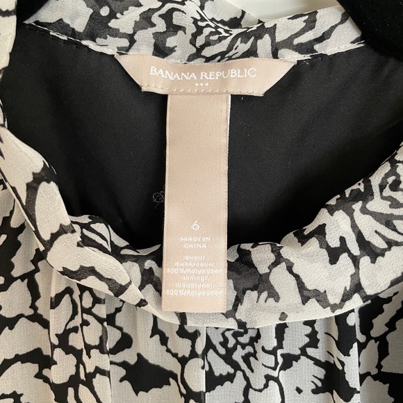 BANANA REPUBLIC black and white floral dress - Picture 7 of 11